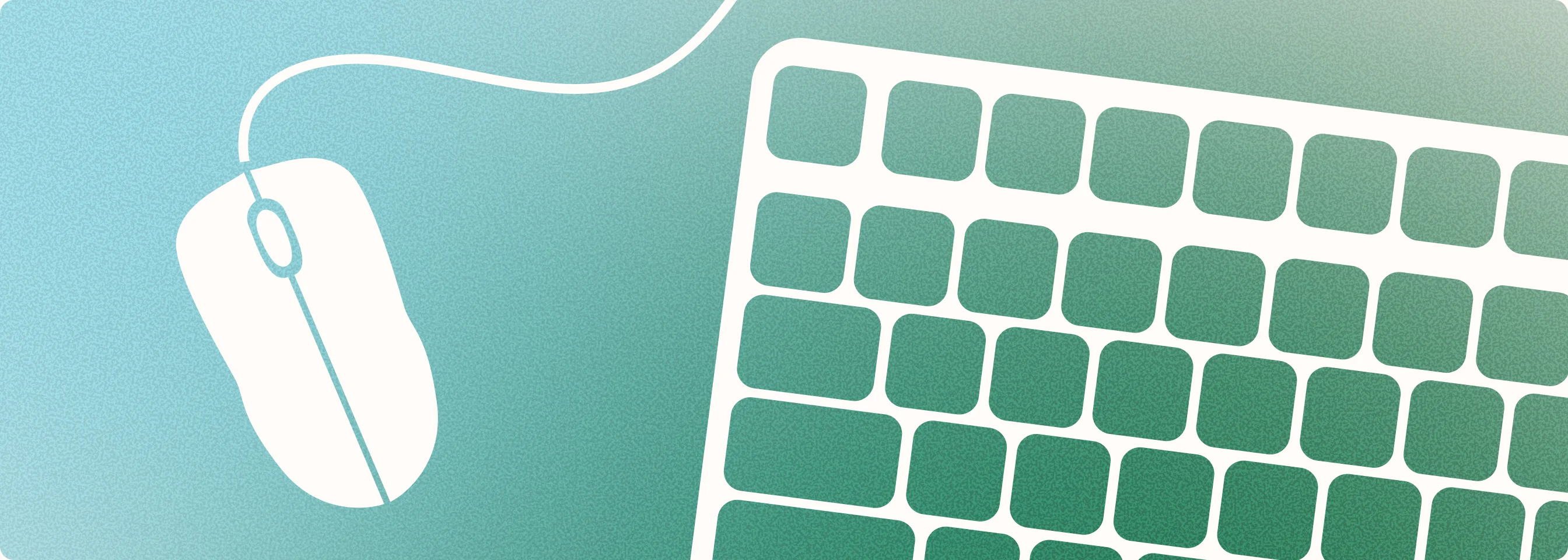 Illustration of a computer mouse and keyboard representing client email communication during tax season